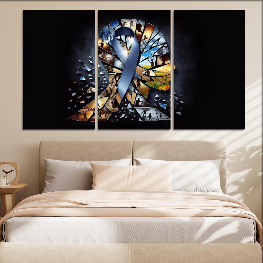 Shattered Silence Advocating for Survivors of Violence 3 Piece HD Canvas Wall Art-Original Frame