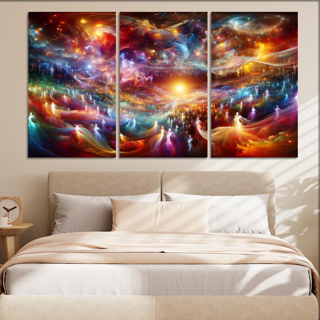 The Luminous Expanse 3 Piece HD Canvas Wall Art-Original Frame