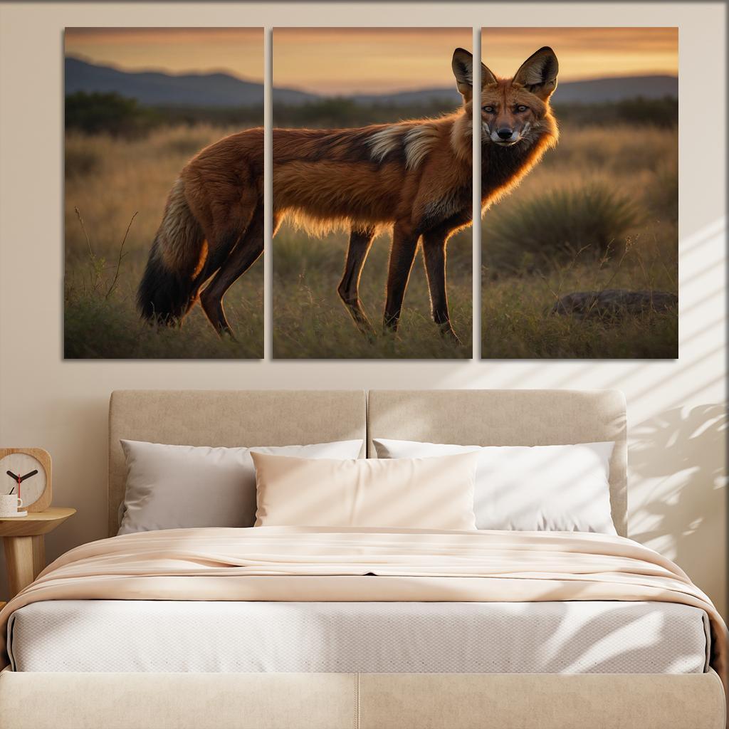The Graceful Maned Wolf The Red Fox Of South America Oil Paintings Frame