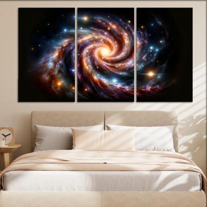 The Complex Structure Of Spiral Galaxies Abstract Paintings Frame