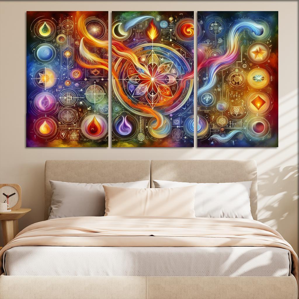 The Alchemy of Emotions 3 Piece HD Canvas Wall Art-Original Frame