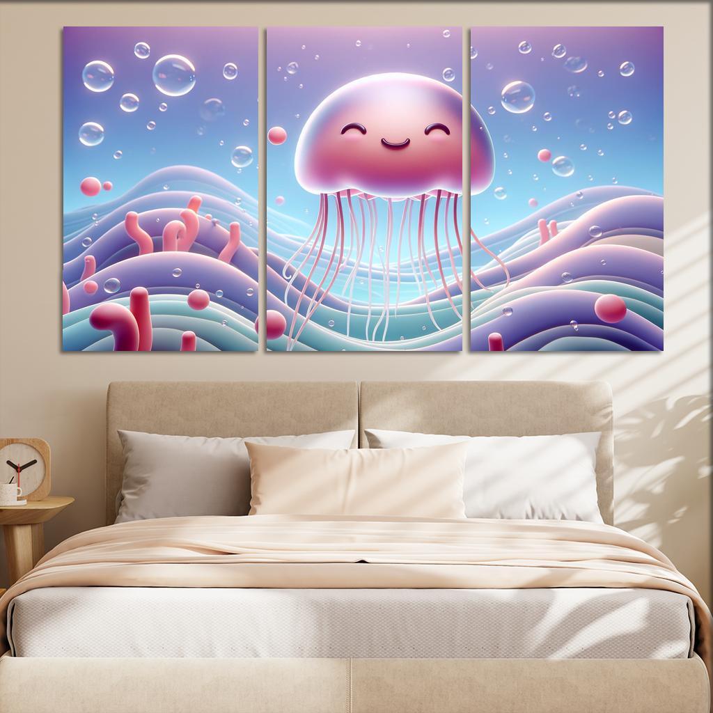 Joyful Jellyfish - Ocean Fun Framed Paintings
