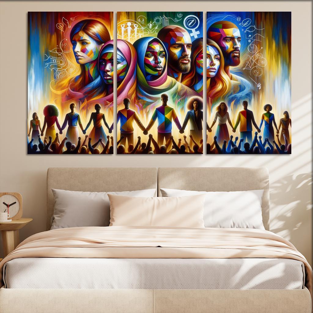 Echoes Of Equality Gender Justice Through Art Multi-panel Paintings