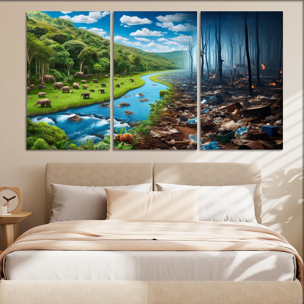 Nature's Cry Environmental Sustainability And Action Multi-panel Paintings