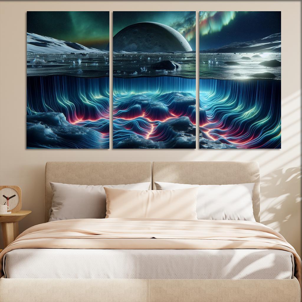 Exploring The Moon's Hidden Ocean Abstract Paintings Frame