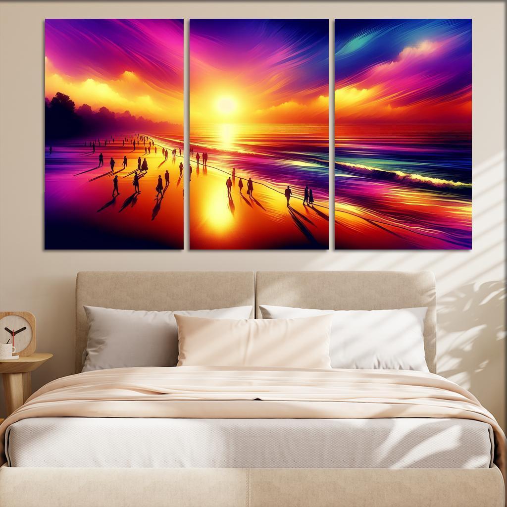 Shimmering Sands Sunset Beachwalks Abstract Paintings Frame