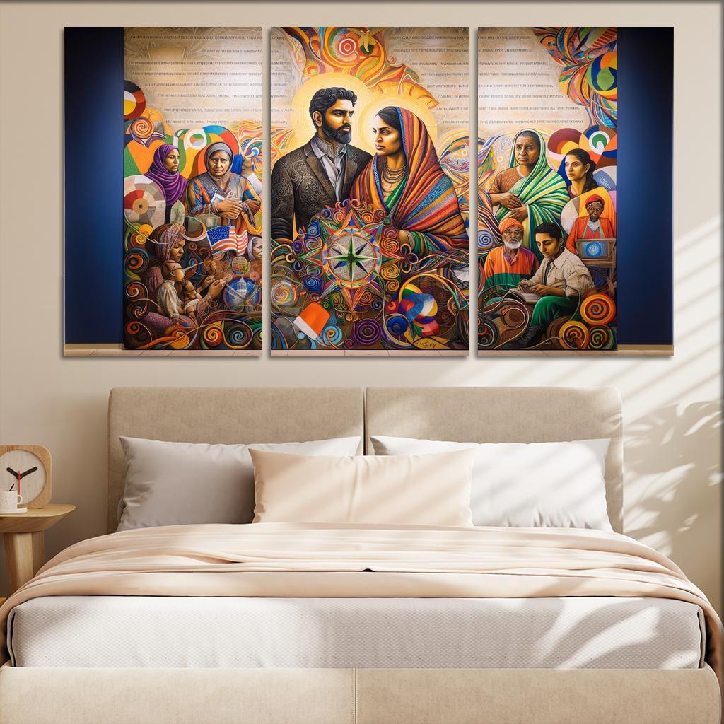 Breaking Boundaries The Journey Of Immigration Multi-panel Paintings