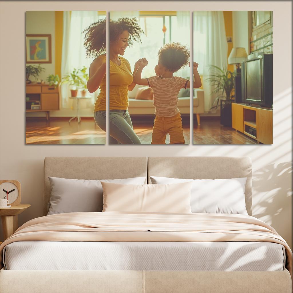 Dancing Through Life A Mother's Joyful Spirit Canvas Paintings Frame