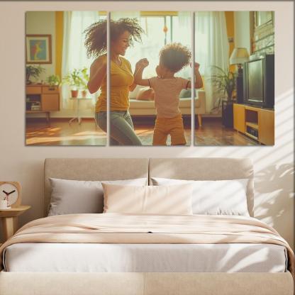 Dancing Through Life A Mother's Joyful Spirit Canvas Paintings Frame