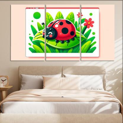 Lively Ladybug Modern Paintings Frame
