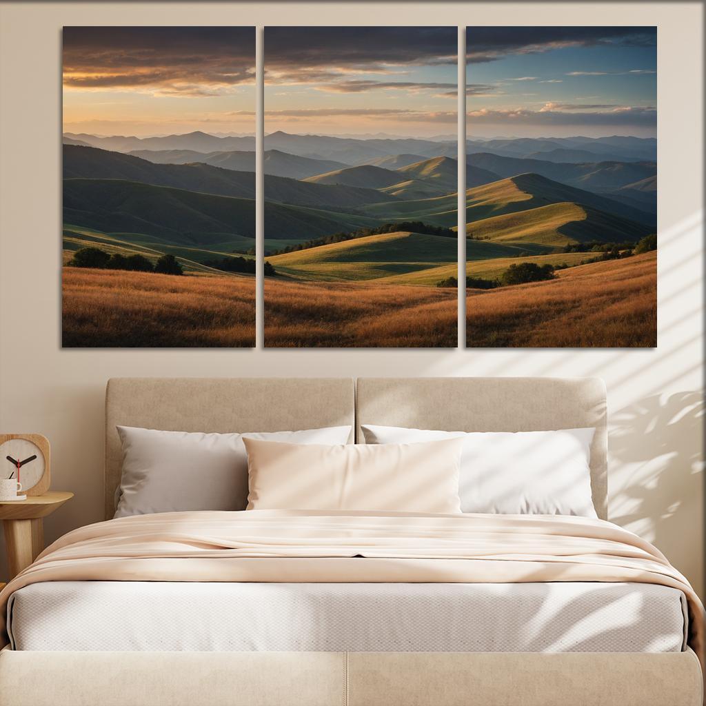 The Splendor Of Distant Mountain Ranges Oil Paintings Frame