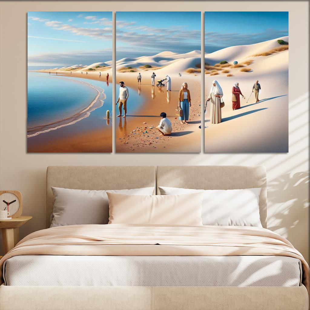 Beachcomber's Cove Treasure Hunting By The Sea Custom Paintings Frame