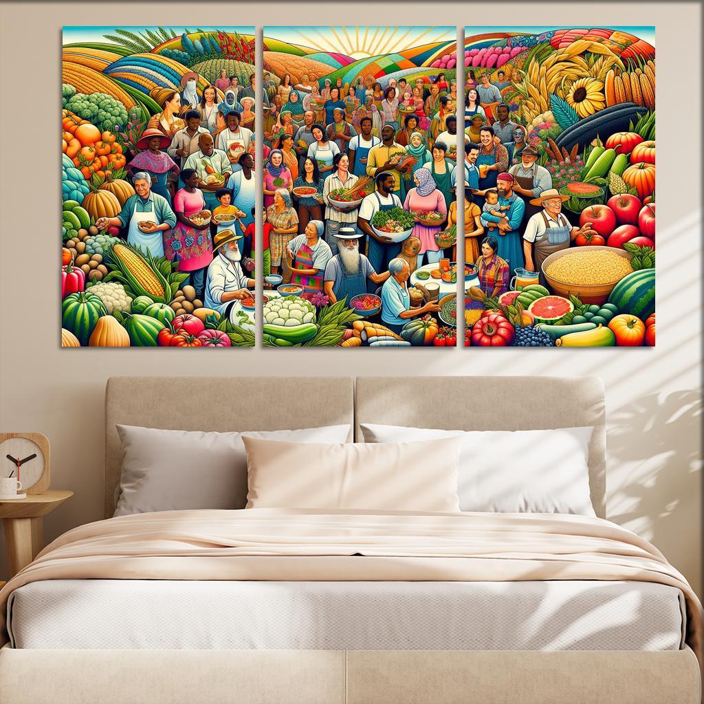 Food For Thought Advocacy For Food Security Multi-panel Paintings