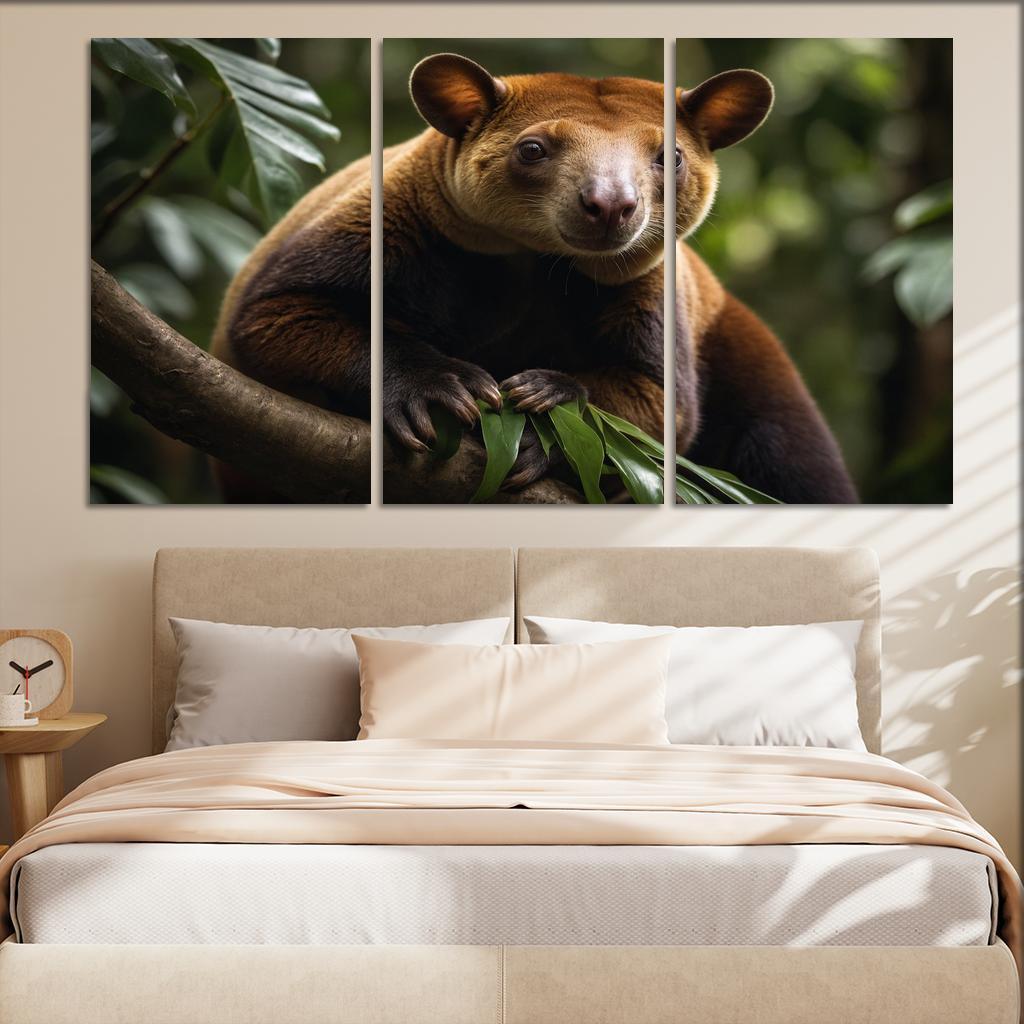 The Agile Tree Kangaroo Climbing Marvel Canvas Paintings Frame