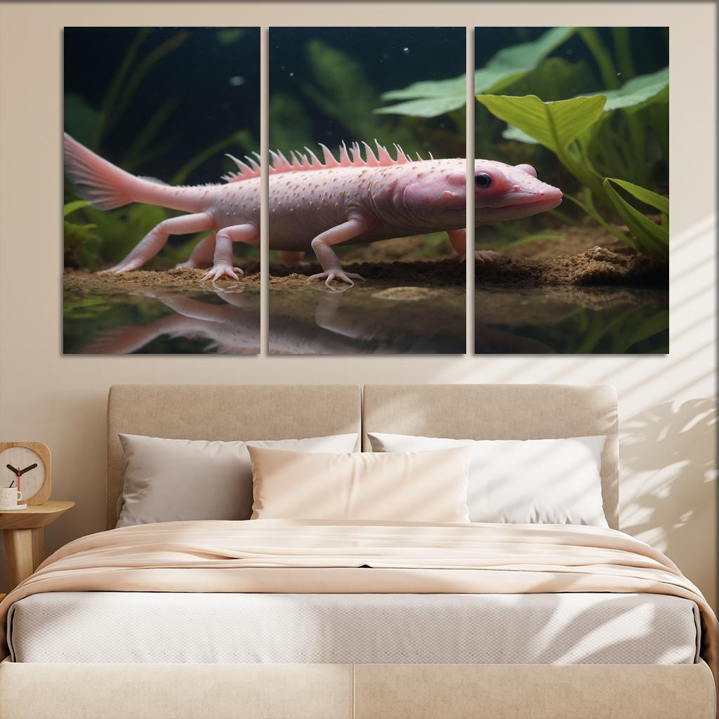 The Mysterious Axolotl The Water Monster Of Mexico Canvas Paintings Frame