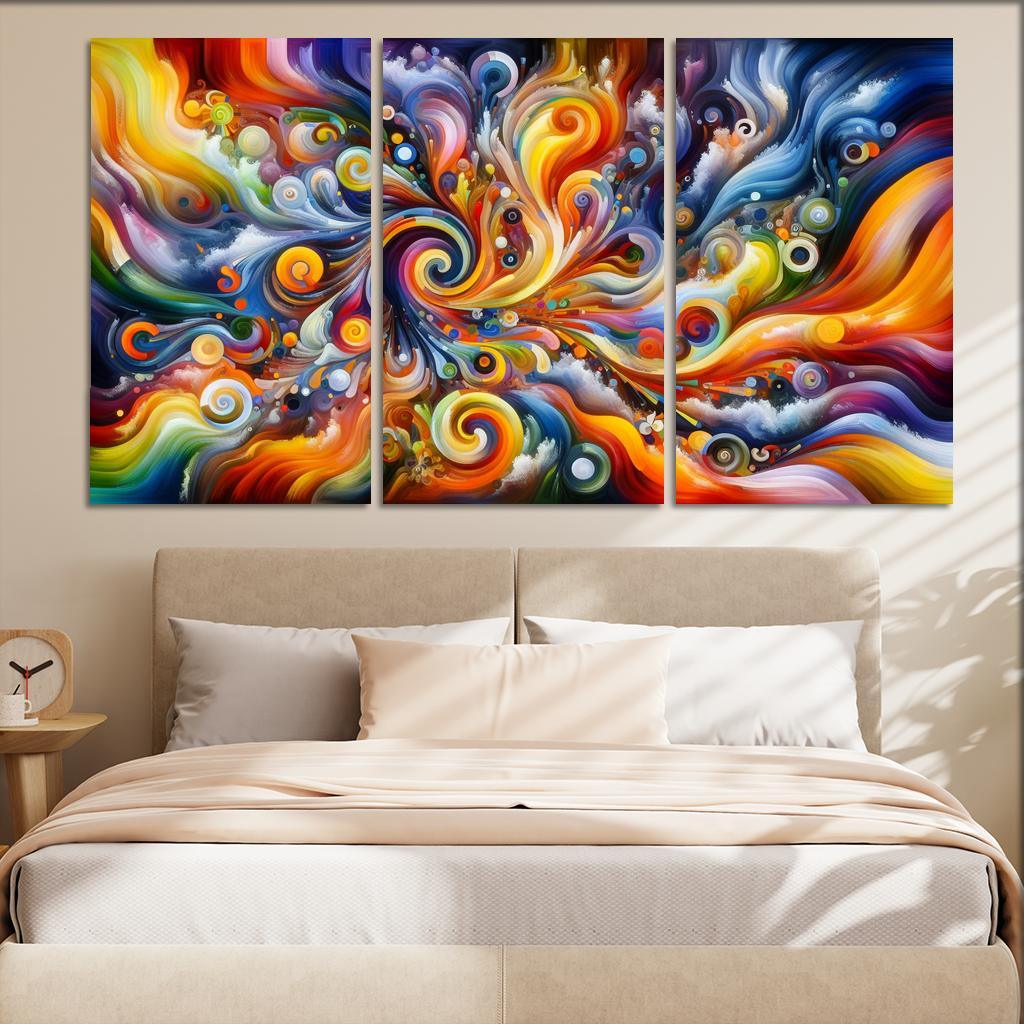 Essence of Untamed Imagination 3 Piece HD Canvas Wall Art-Original Frame