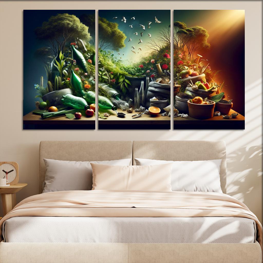 The Cycle Of Waste Towards Sustainable Living Custom Paintings Frame