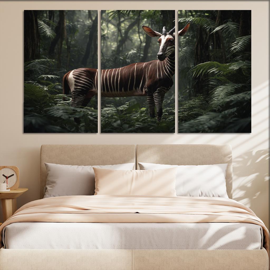 The Graceful Okapi The Forest Giraffe Framed Paintings