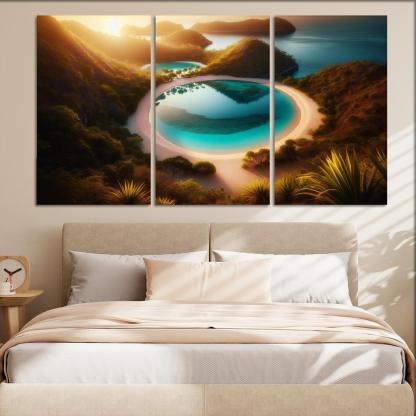 Lagoon Bliss Beach Premium Artwork Frames