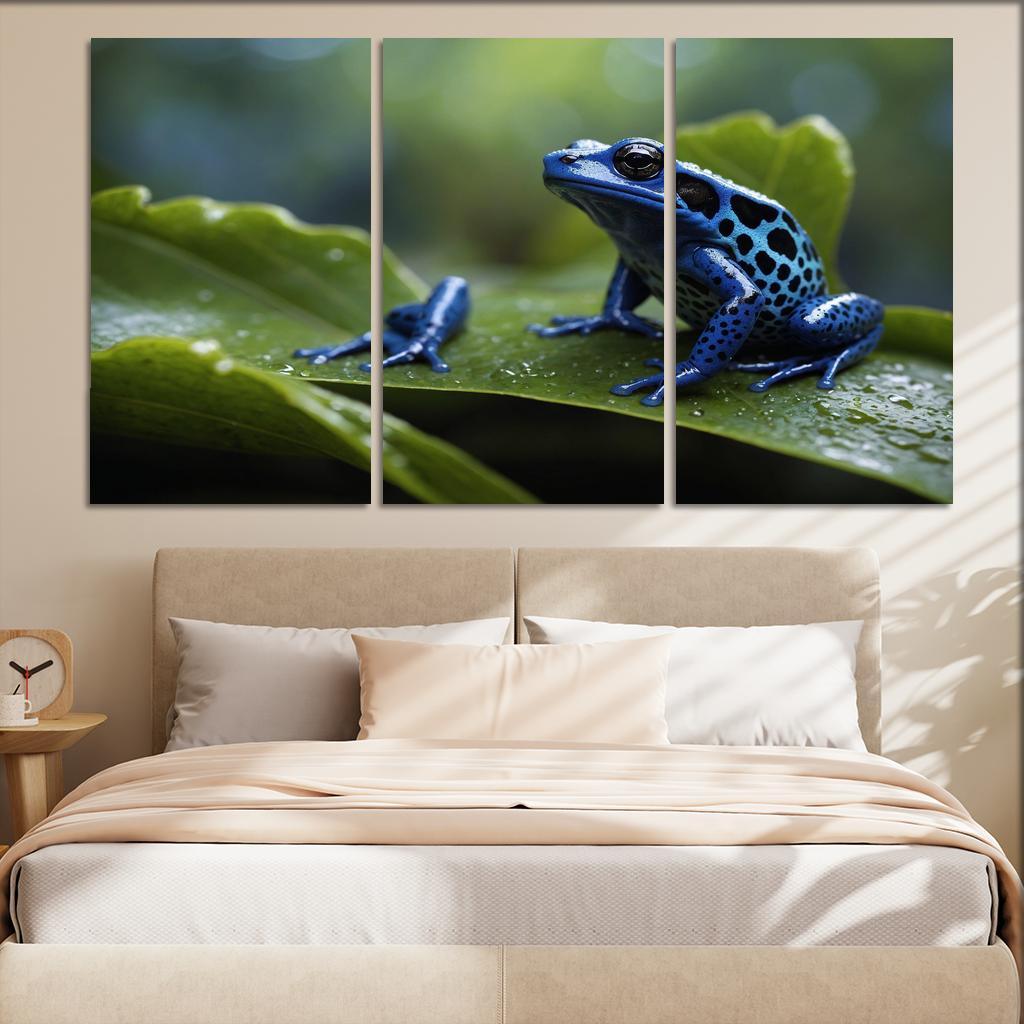 The Enigmatic Blue Poison Dart Frog Canvas Paintings Frame