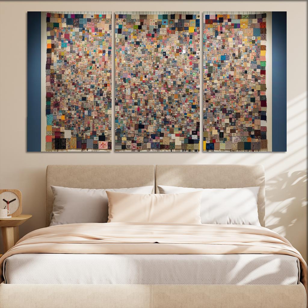 Human Threads The Fabric of Interconnectedness 3 Piece HD Canvas Wall Art-Original Frame