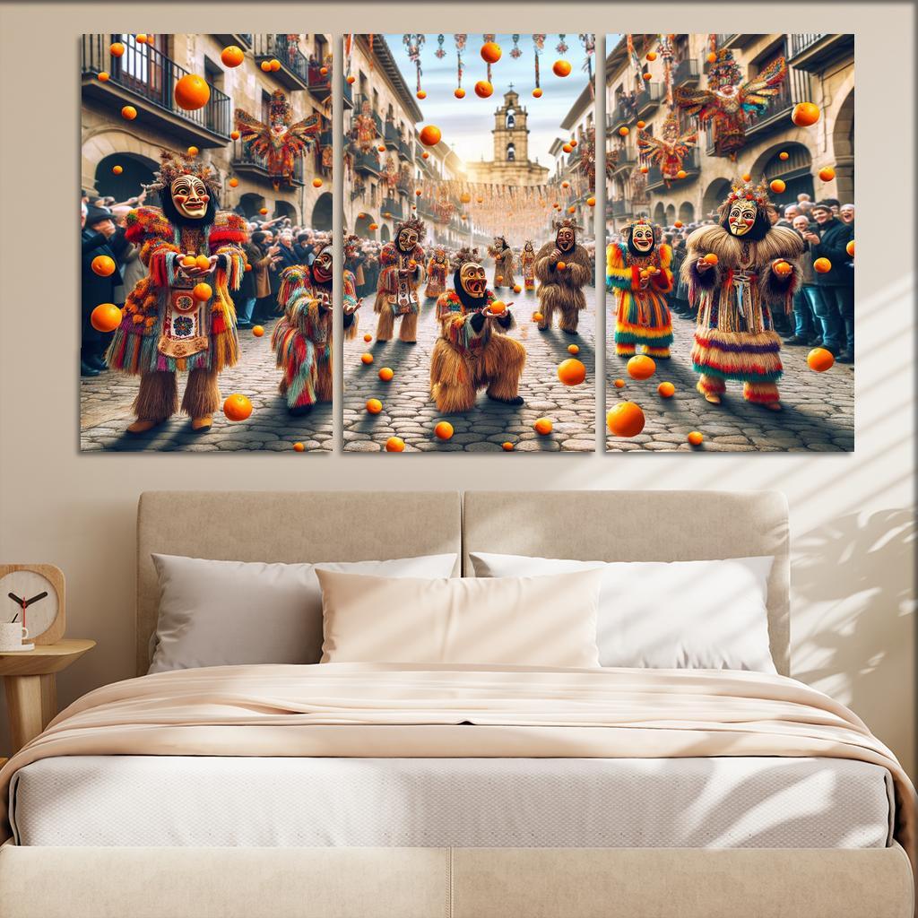 Carnival Of Binche - Belgium Modern Paintings Frame