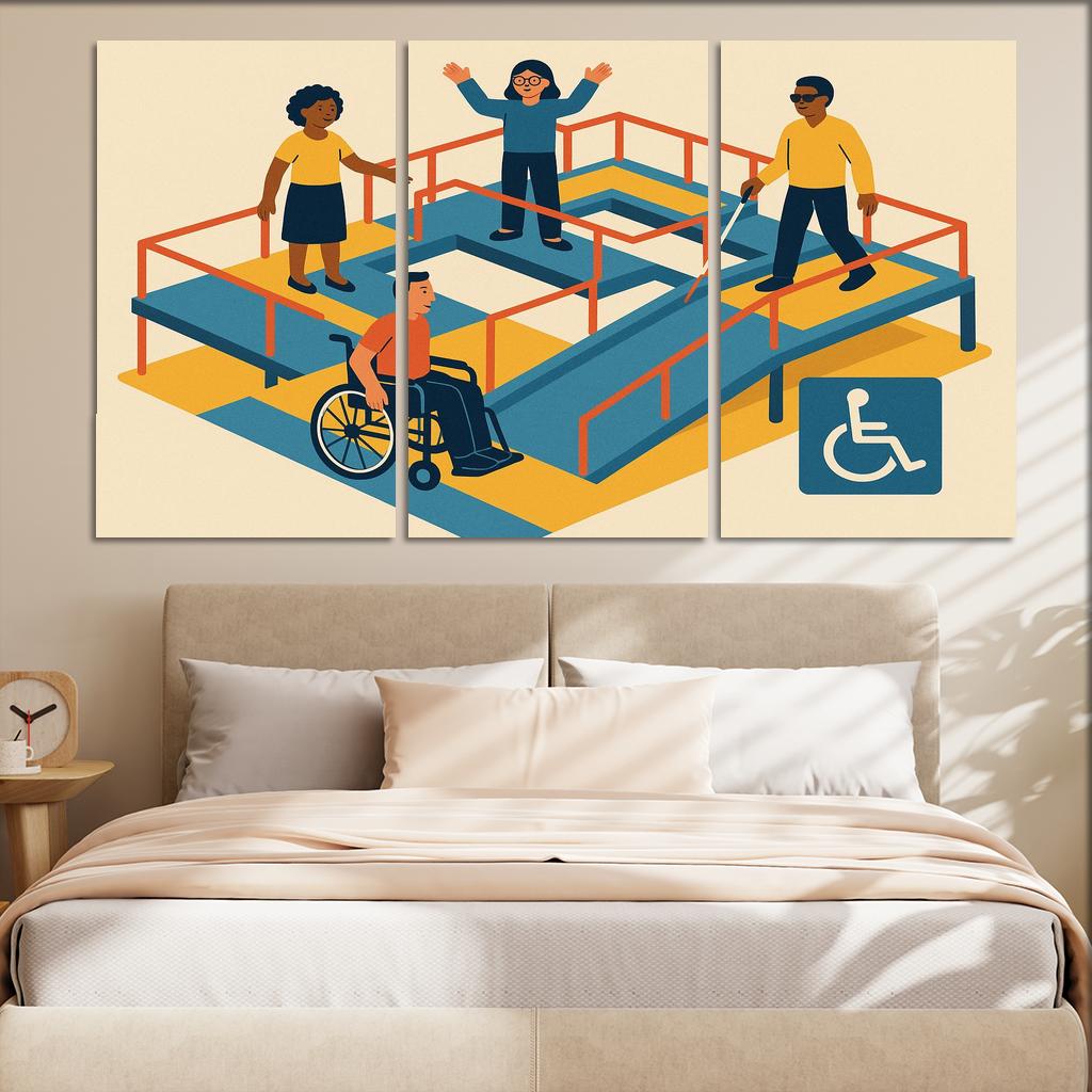 Bridges To Inclusion In Disability Awareness Art Canvas Paintings Frame