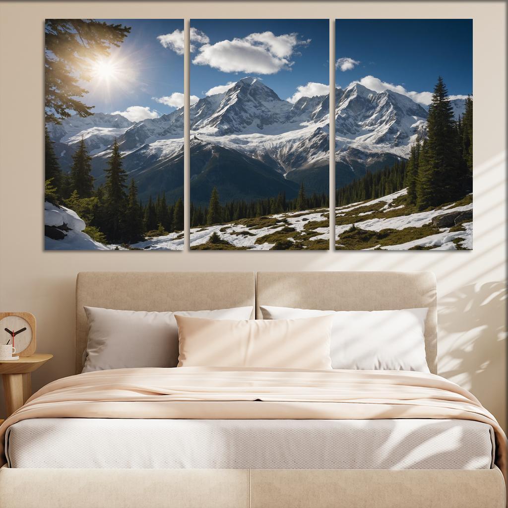 The Grandeur Of Snow-capped Peaks Oil Paintings Frame