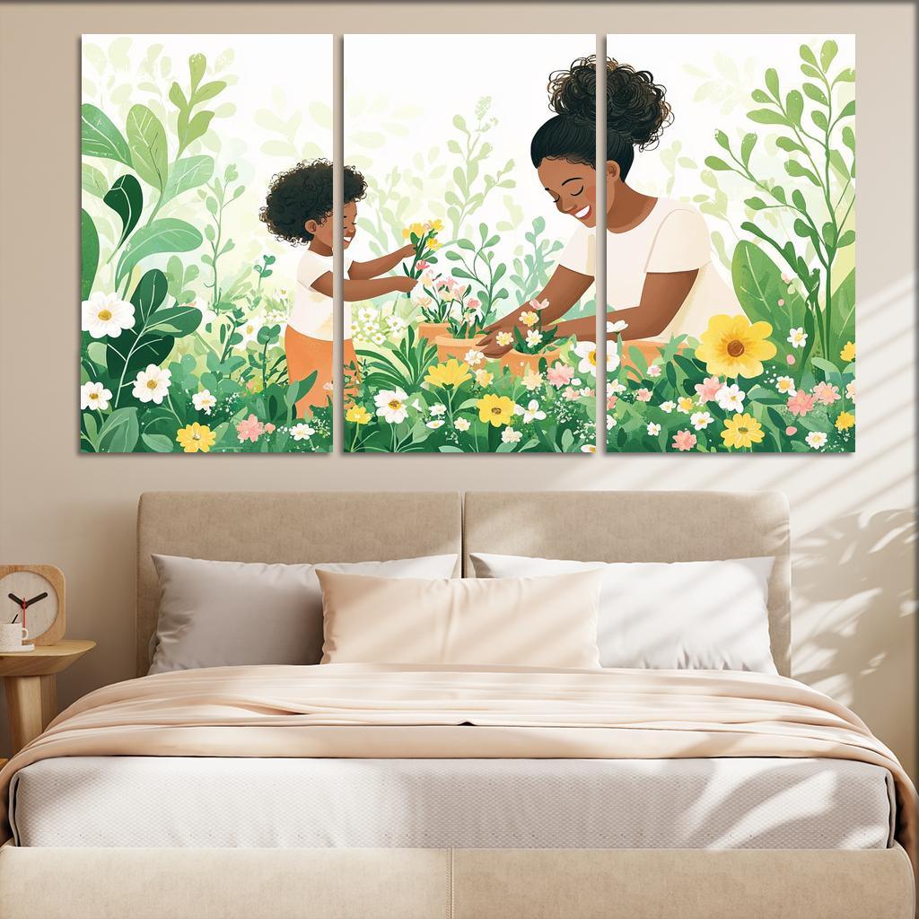 The Blossoming Path A Mothers Nurturing Journey Canvas Paintings Frame
