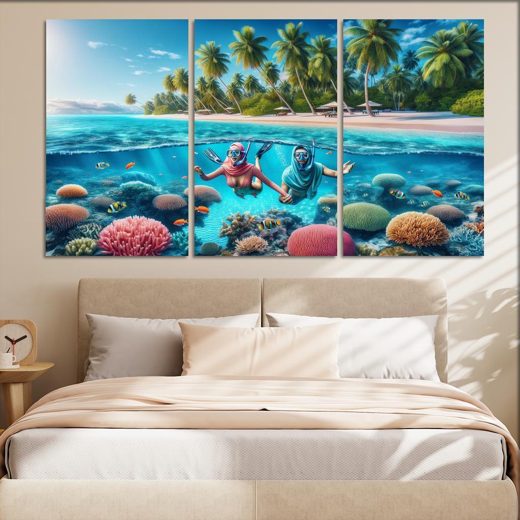 Coral Sands Sanctuary Modern Paintings Frame