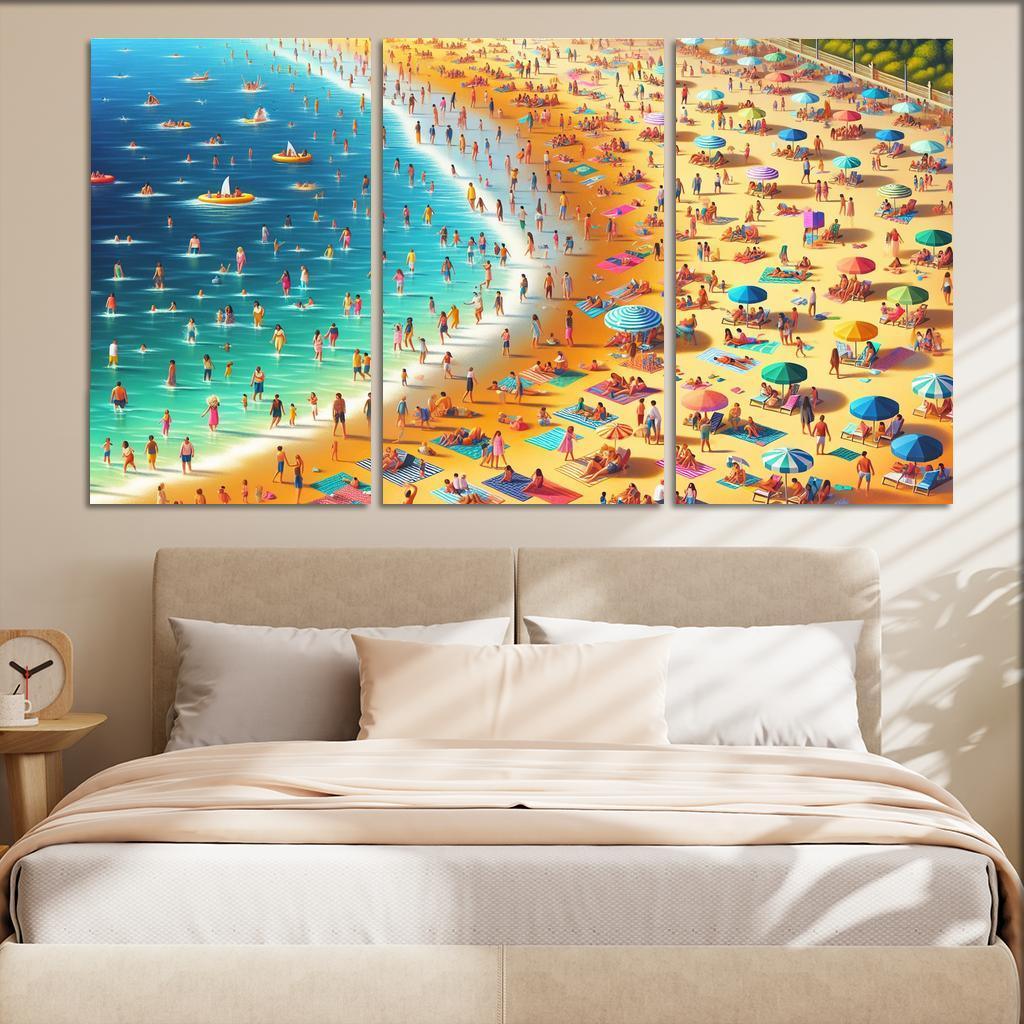 Sunny Shores Golden Beach Haven Abstract Paintings Frame