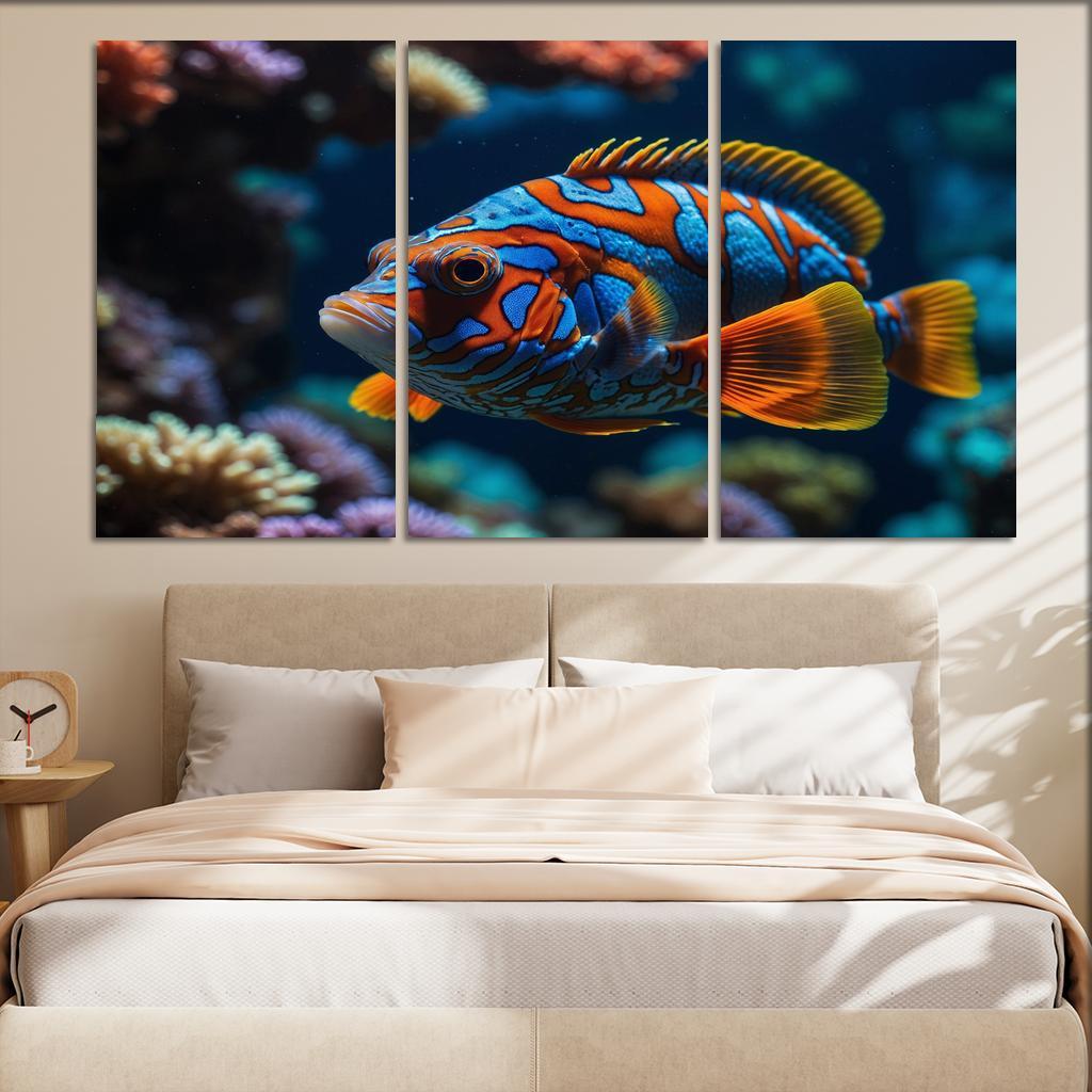 The Colorful Mandarinfish Multi-panel Paintings