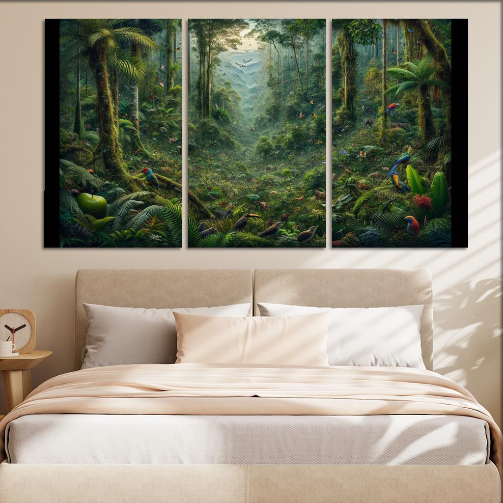 Nature's Call Celebrating Biodiversity through Art 3 Piece HD Canvas Wall Art-Original Frame
