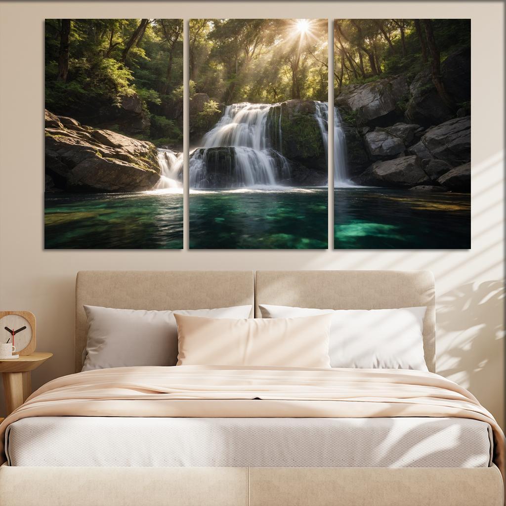 The Cascade Of Silver Falls Oil Paintings Frame