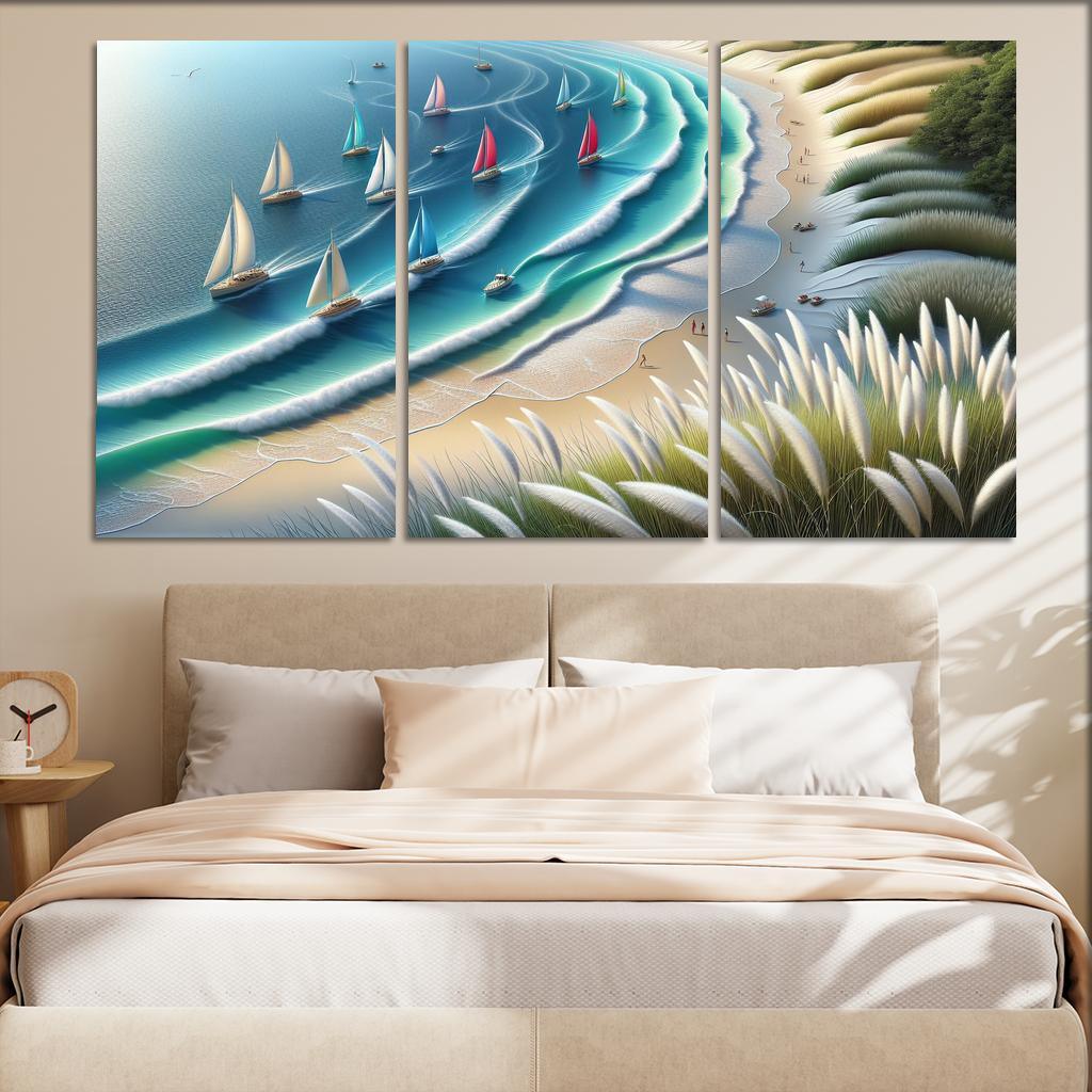 Nautical Breeze Beach Modern Paintings Frame