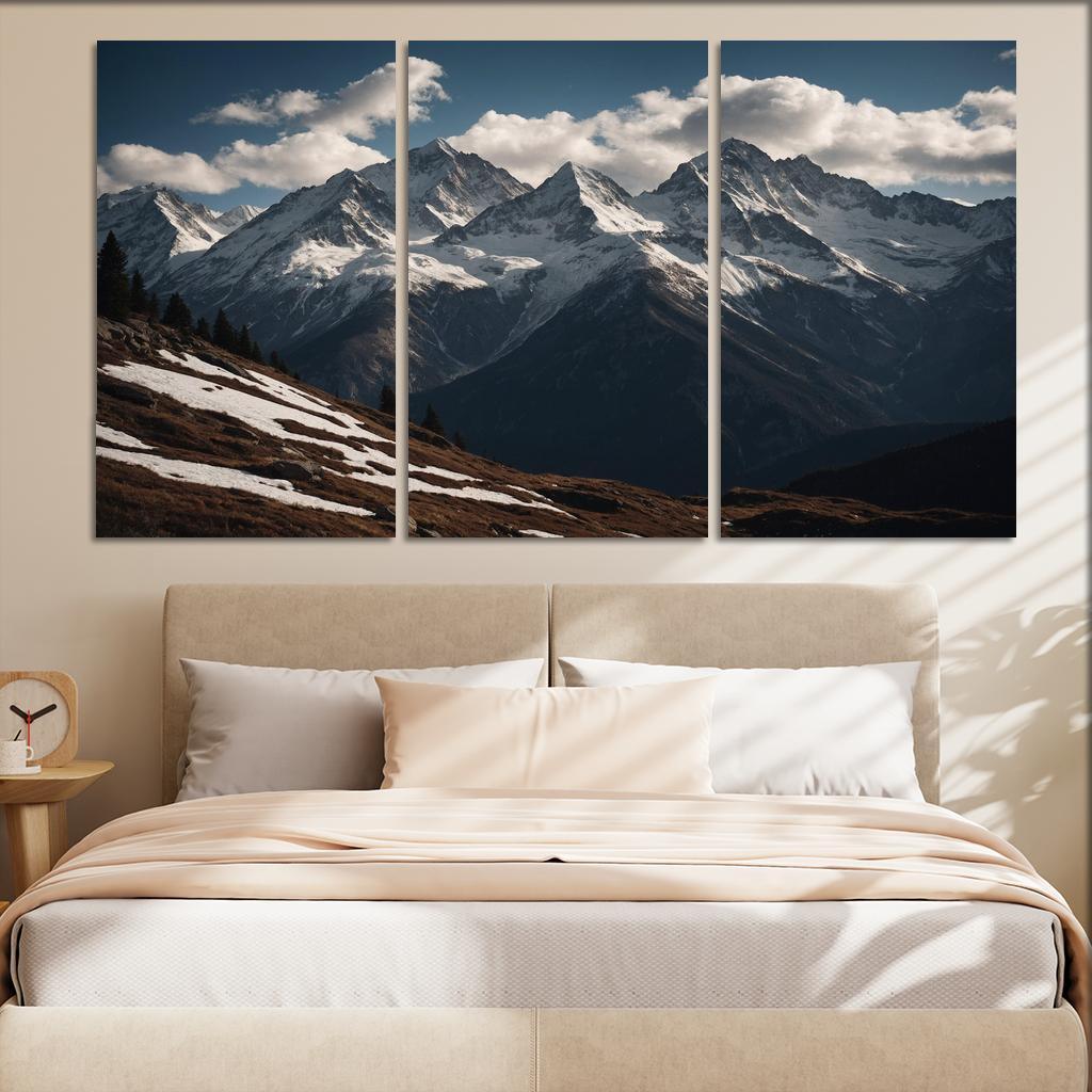 The Majestic Echo Of Rocky Mountains Oil Paintings Frame