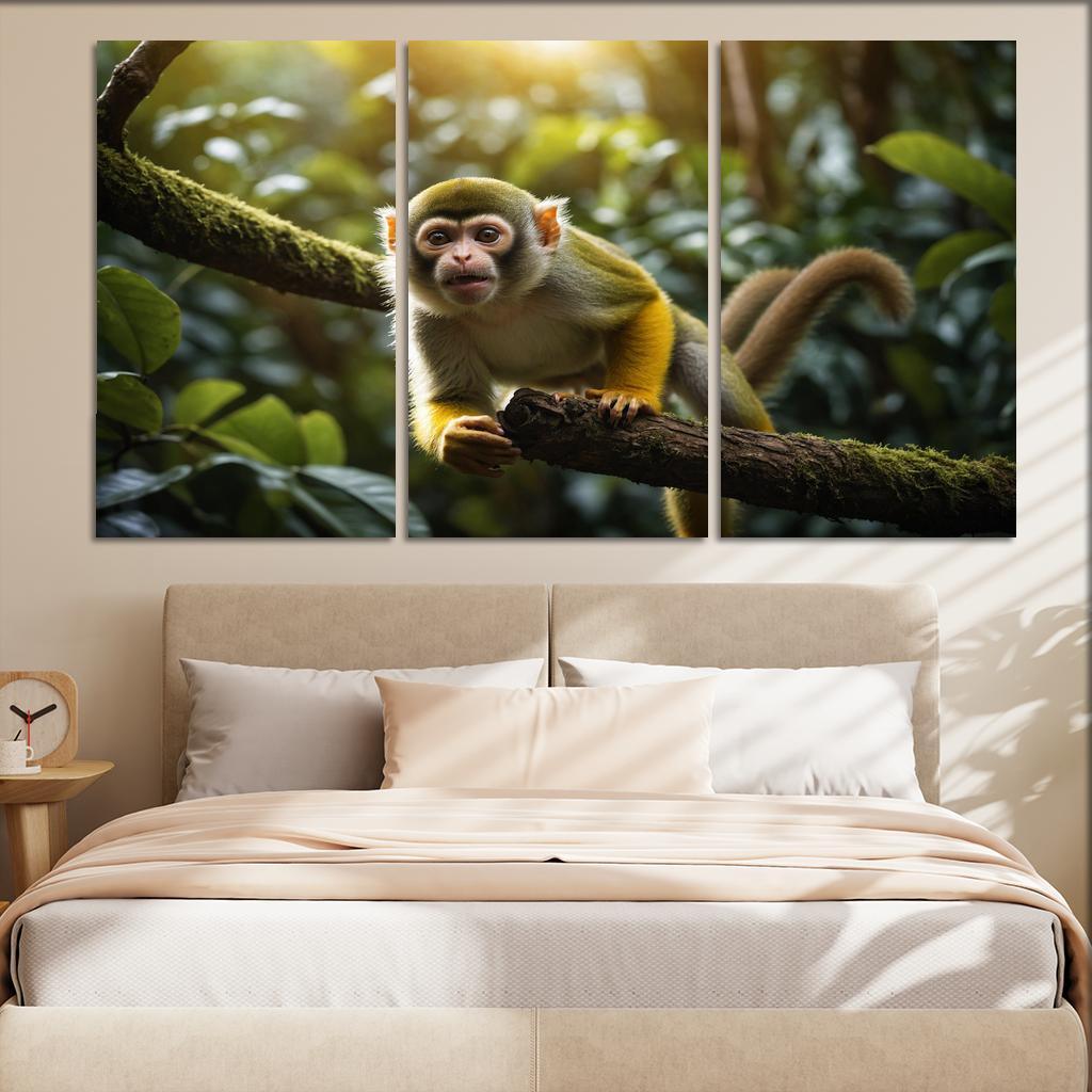 The Playful Squirrel Monkey Agile Acrobat Of The Forest Oil Paintings Frame
