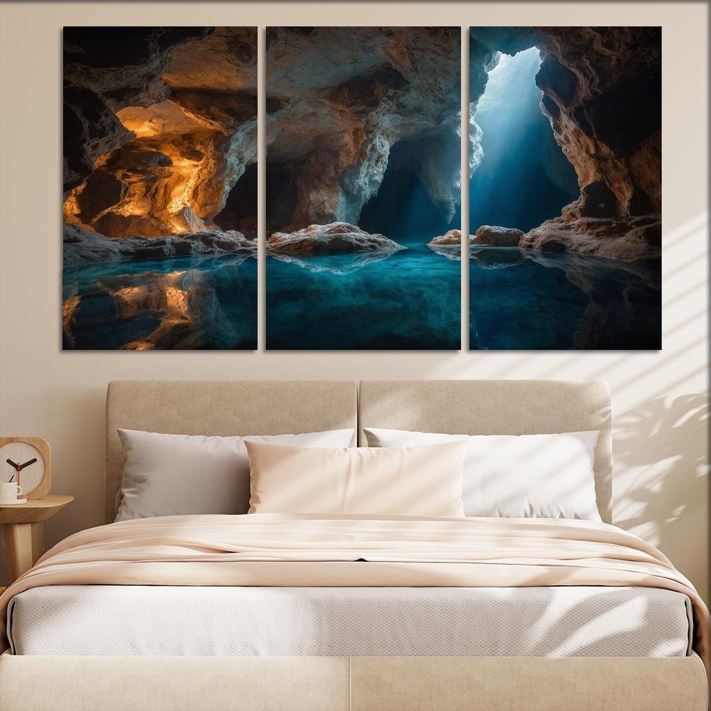 The Crystal Caves Of Misty Hollow Modern Paintings Frame