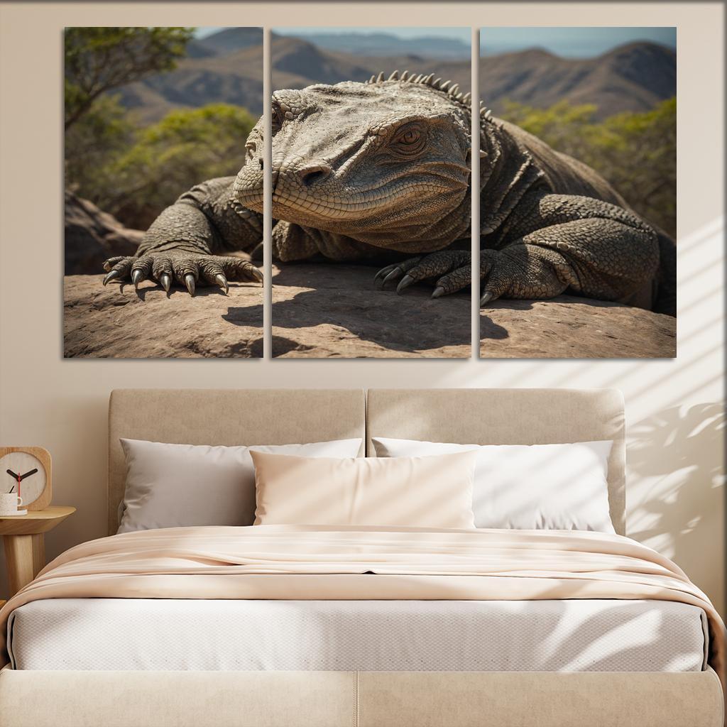 The Enigmatic Komodo Dragon King Of The Lizards Canvas Paintings Frame
