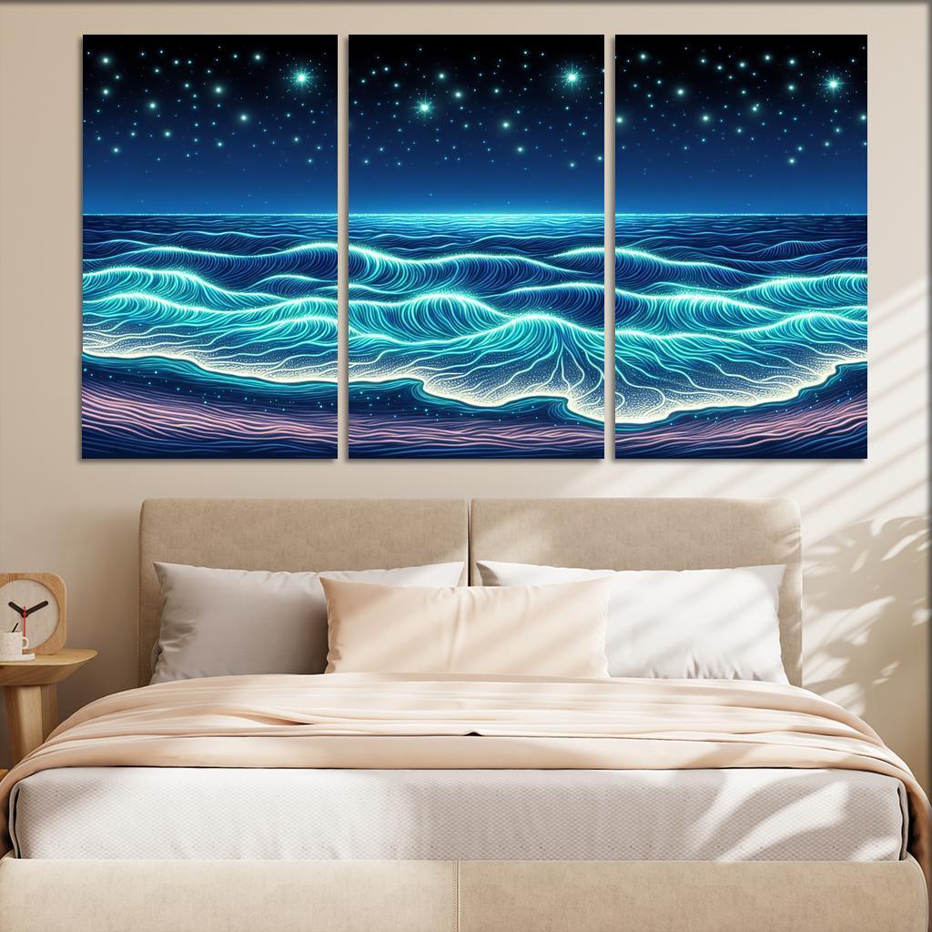 Glowing Waters Nighttime Enchantment Custom Paintings Frame