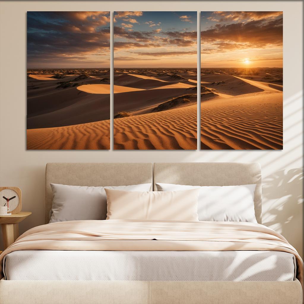 The Radiant Dunes Of Amber Sands Modern Paintings Frame