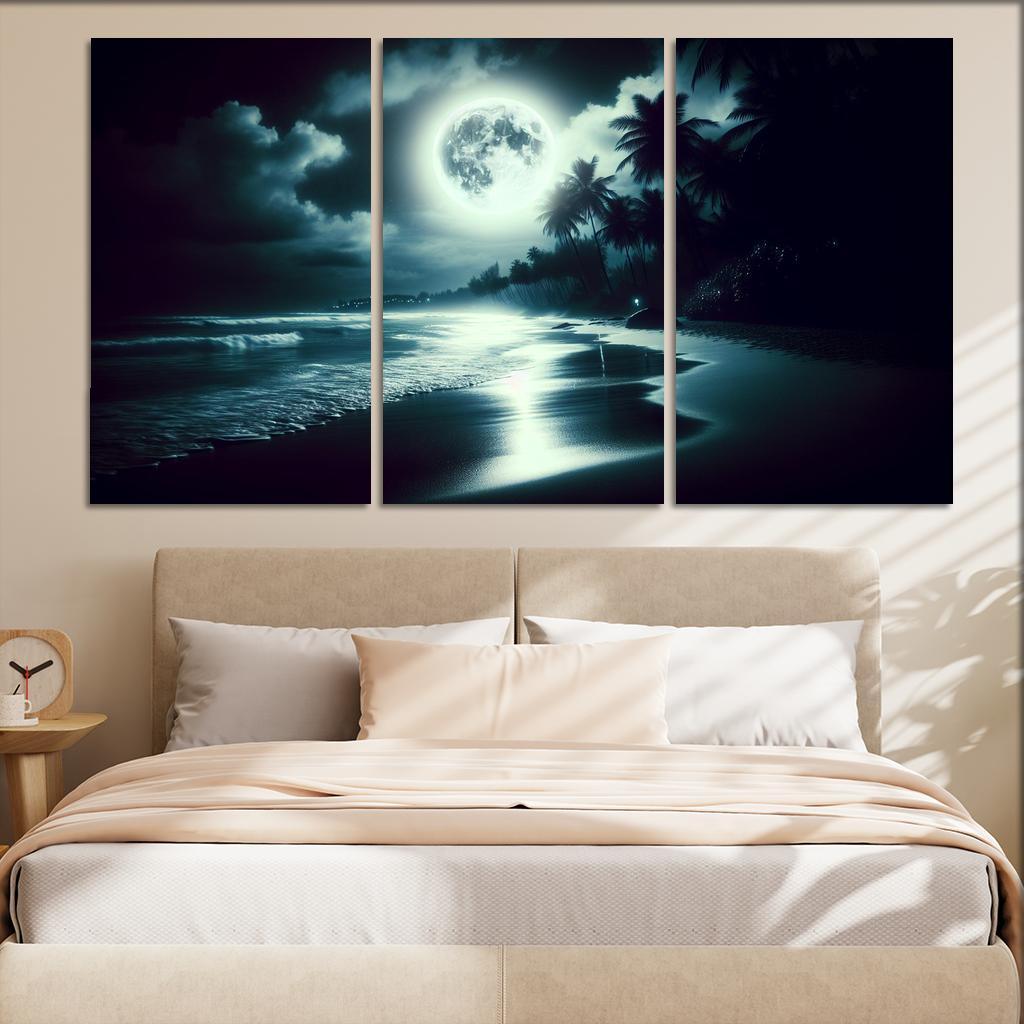 Moonlit Beach Enchanting Evenings Art Trends
