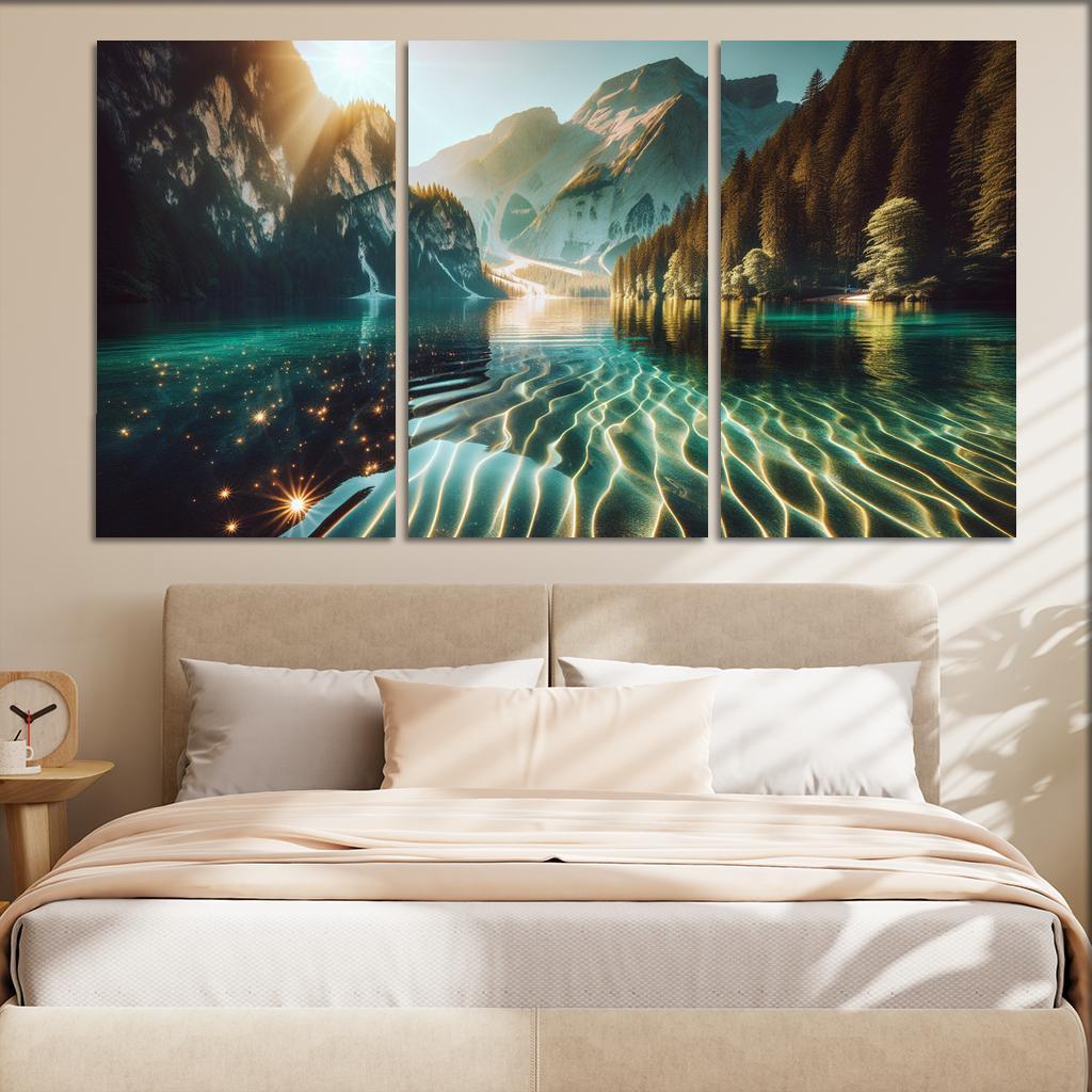 The Shimmering Surface Of Crystal Lake Custom Paintings Frame