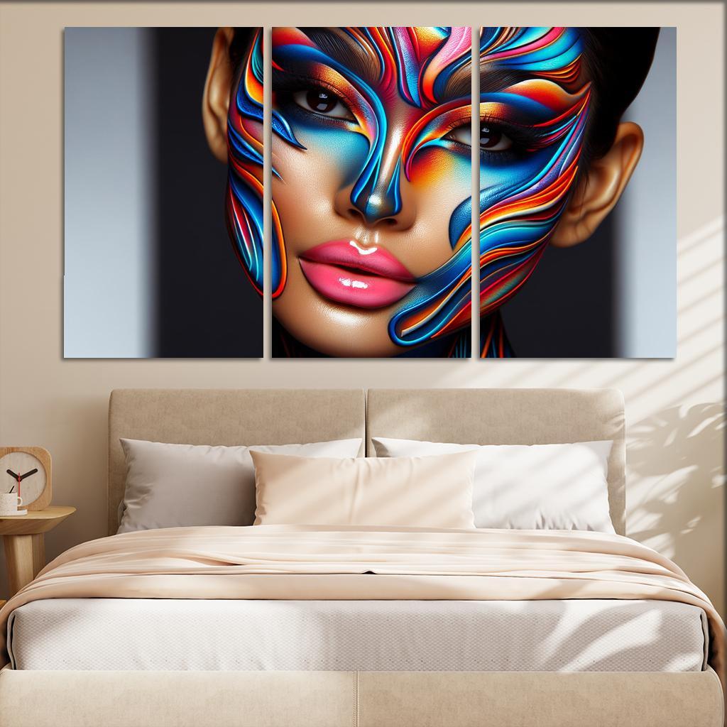 Sculptural Makeup Artistic Beauty Statements Multi-panel Paintings