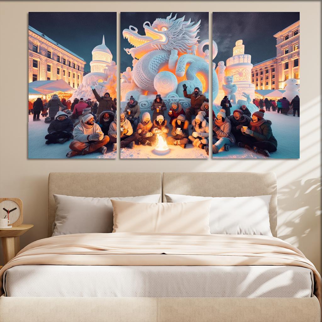 Sapporo Snow Festival Canvas Paintings Frame
