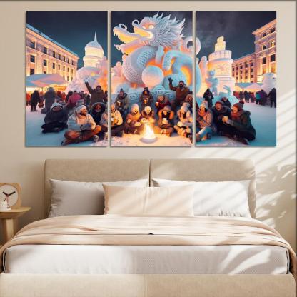 Sapporo Snow Festival Canvas Paintings Frame