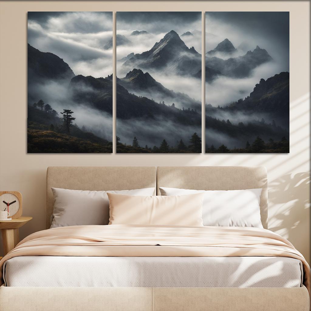 The Majestic Peaks Of Misty Mountain Range Art Trends
