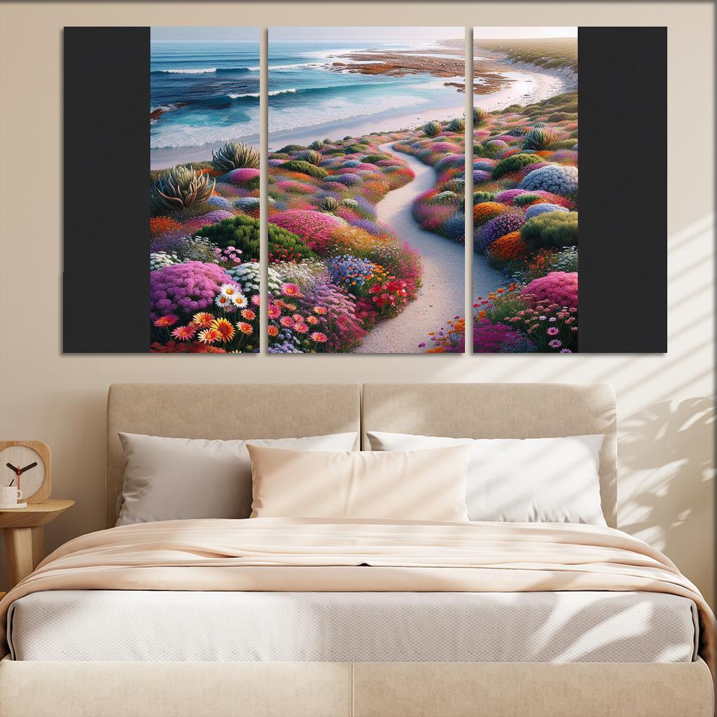 Winding Shoreline Scenic Pathway Abstract Paintings Frame