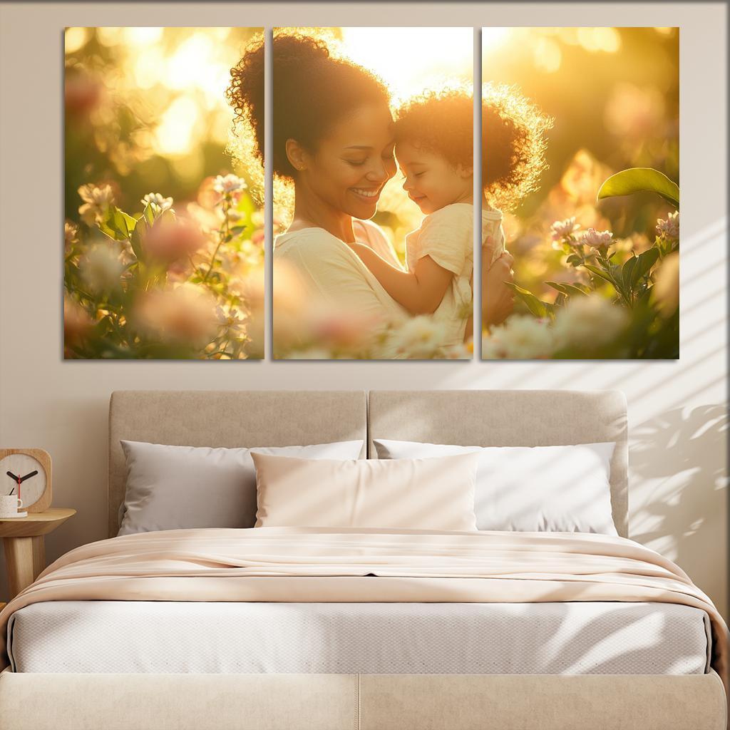 A Mothers Embrace The Essence Of Safety Custom Paintings Frame