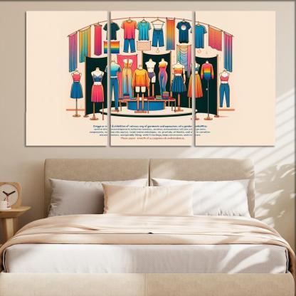 Threads of Identity Navigating Gender and Expression 3 Piece HD Canvas Wall Art-Original Frame